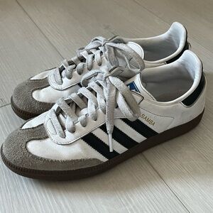 Adidas Samba White, Black, and Brown Sneakers